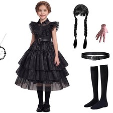 Girls Black Halloween Costume 3-4 Years Kids Party Dress Costume