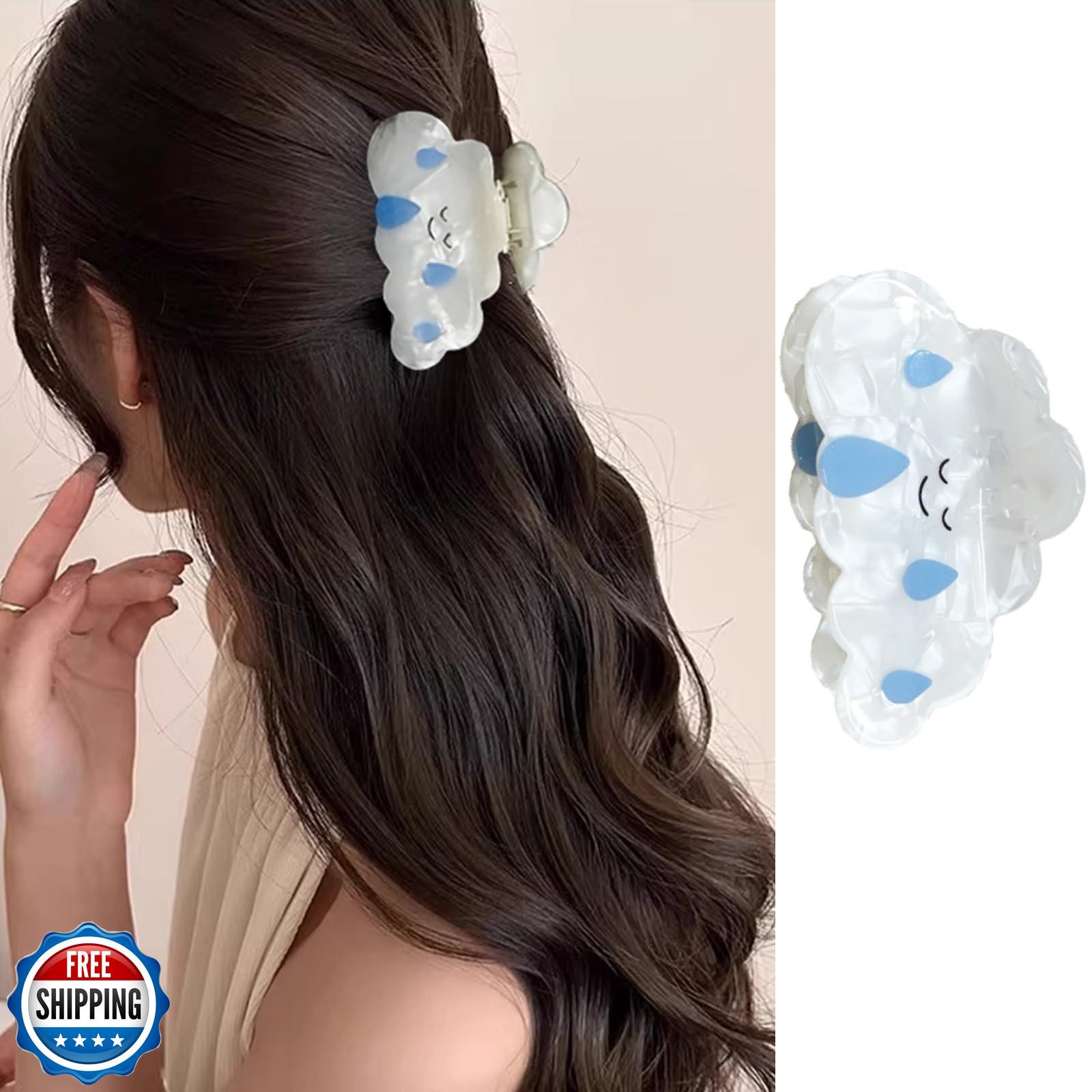 FRUZJAY Cloud Hair Claw Clips Acrylic Hair Catcher for Rainy Days