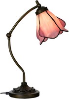 LumiLamp 5LL-6369 Tiffany Tischlampe Rosa Braun 26X19X50Cm