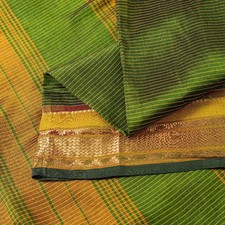 Sanskriti Vintage Green Cotton Silk Saree Handcraft Chettinadtamilnadu 5 Ydcraft