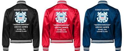 USCG* USCGC JAMES *WMSL-754* LEGEND CLS*SATIN JACKET * USCG OFFICIAL LICENSE