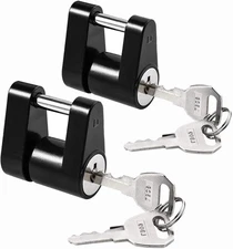 CZC AUTO Black Trailer Hitch Coupler Lock, Dia 1/4 Inch, 3/4 2 pack, 