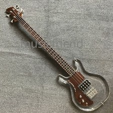 Dan Armstrong Electric Bass Guitar Acrylic Body 4 String Maple Neck Chrome Parts