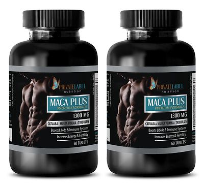 Brazilian catuaba - MACA PLUS 1300mg - energy booster natural - 2 Bottles