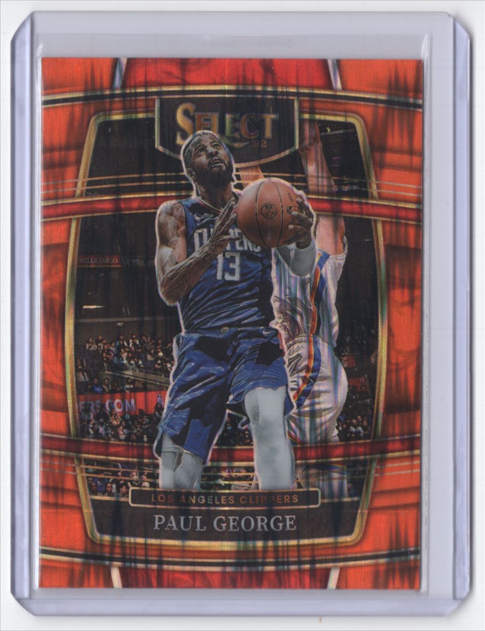 2021-22 Panini Select Orange Flash Prizm * Paul George Los Angeles Clippers #14
