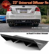 23 X 9 Black Universal Rear Bumper 4 Fins Curved Diffuser Fin For Mitsubishi