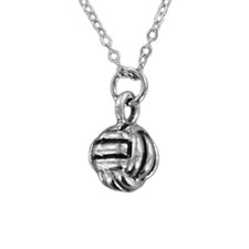 VOLLEYBALL Necklace - Pewter Charm Ball Sports Team Olympics Beach School NEW