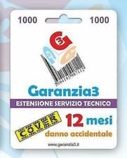 GARANTIE G3CIT1000 ASSURANCE CONTRE DOMMAGES ACCIDENTELS 12 MOIS MAXIMUM 1000€