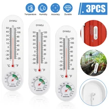 3 PCS Wall Thermometer Humidity Meter for Indoor Outdoor Garden Greenhouse Home