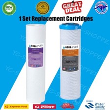 Twin Under Sink Replacement Water Filter Set Carbon sediment 10"