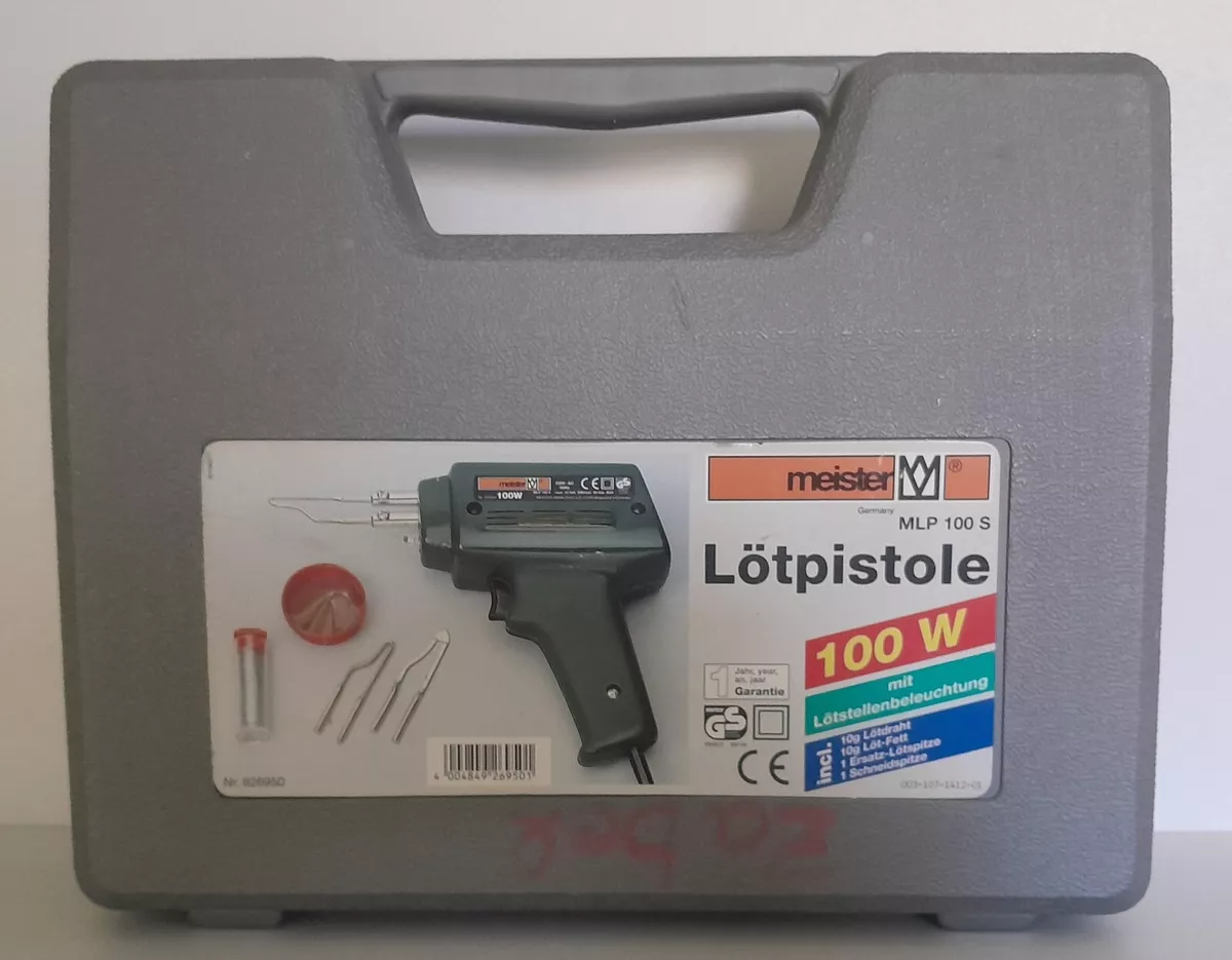 Lötpistole 100w Meister MLP 100 S Lötkolben mit Zubehör im Koffer 