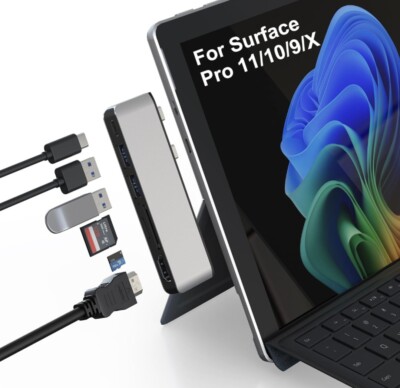 Hub Dockingstation für Surface Pro 11/10/9 4K HDMI, USB-C Thunerbolt