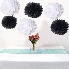 36x black white paper pom poms birthday wedding party 30 anniversary decoration