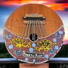Karimba Kalimba Handmade Coconut Shell Thumb Piano Puerto Rico Design