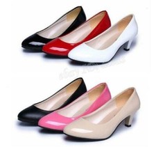 Women's Low Heel Pump Shoes Round Toe Slip On Shoes OL Dress Shoes Casual Shoes