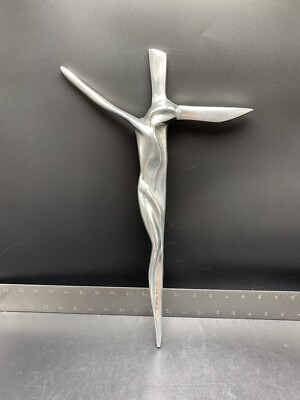 Pewter 15” Good Triumphed Evil Contemporary Serpentine Cross