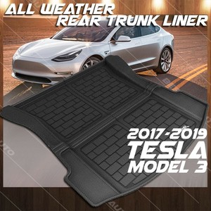 Details About For 17 19 Tesla Model 3 Cargo Liner Mat Rear Trunk Black Kagu Rubber All Weather