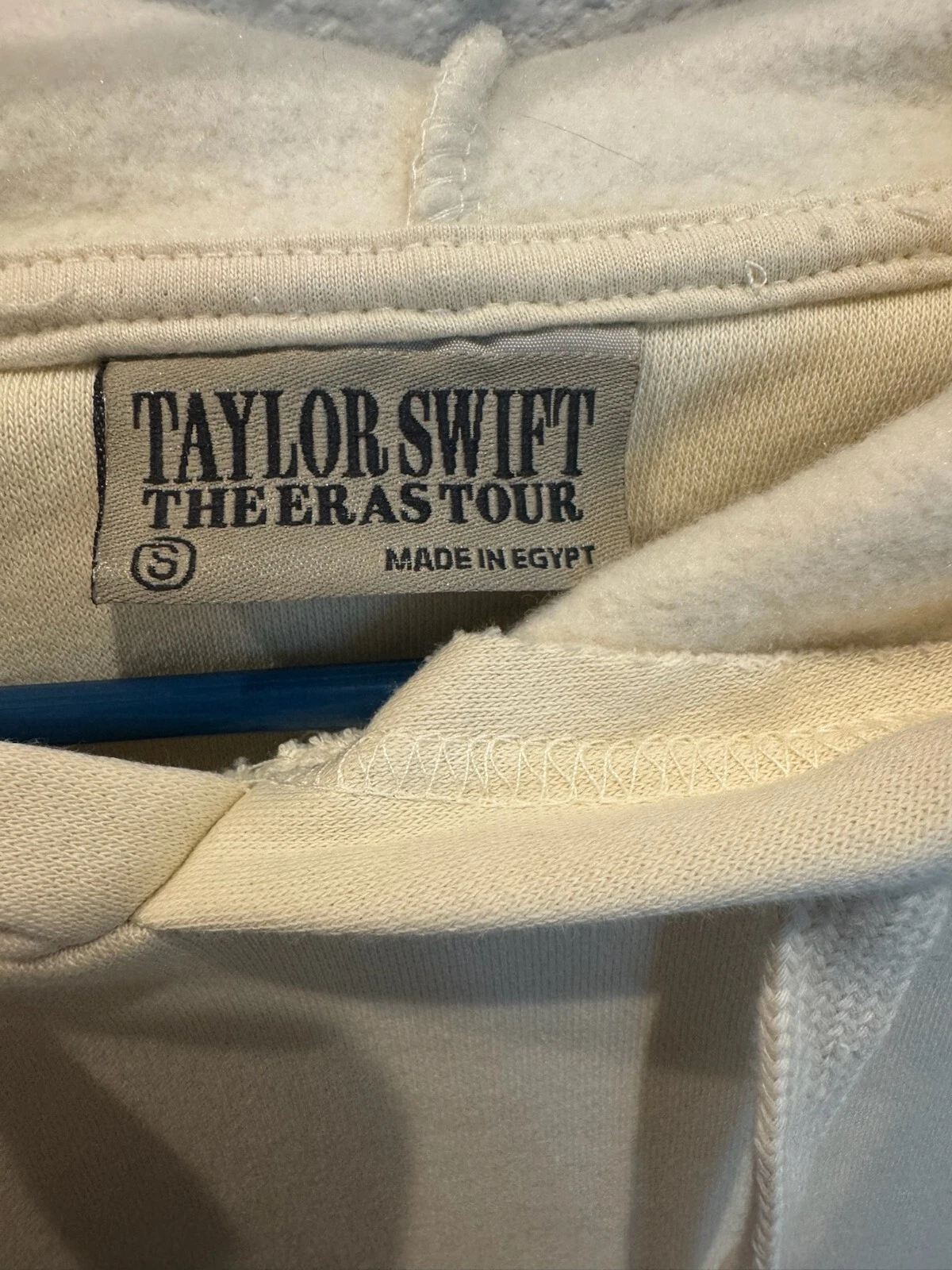 OFF WHITE Felpa Taylor Swift The Eras Tour panna con cappuccio taglia Small merch nero bianco