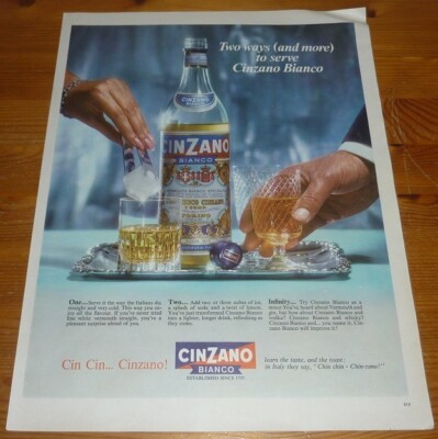 1965 CINZANO BIANCO VINTAGE ORIGINAL GROSSDRUCKANZEIGE