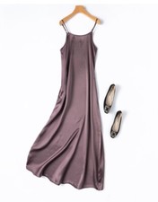 Women  s 100 Silk Full Slips Long Chemise Nightie Sleepwear S M