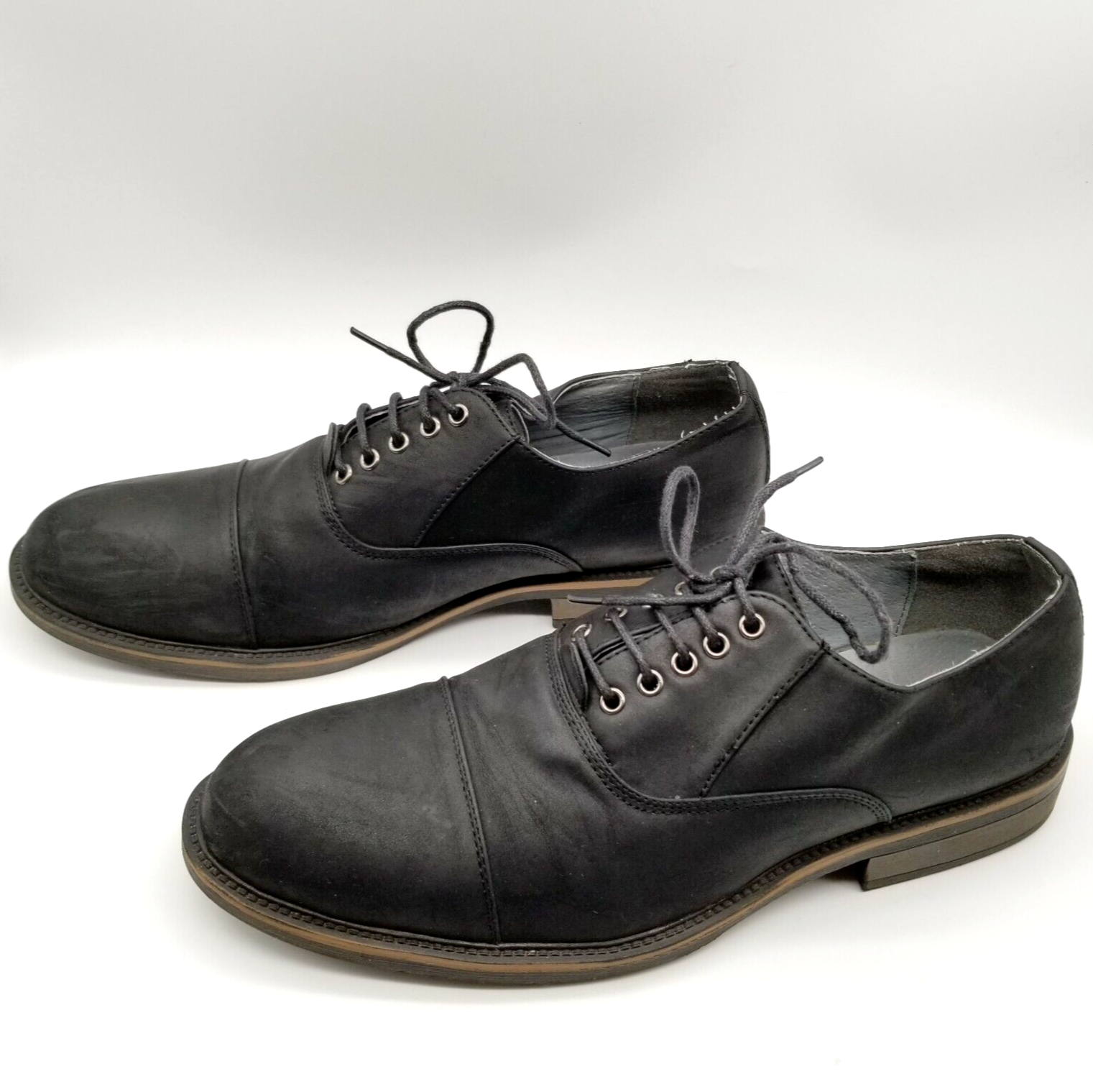 SAOLA Scarpe eleganti Oxford Steve Madden uomo Zarlin pelle nera punta tonda stringate 12