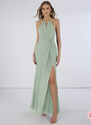 Azazie Mariel bridesmaid dress agave size a4 | eBay