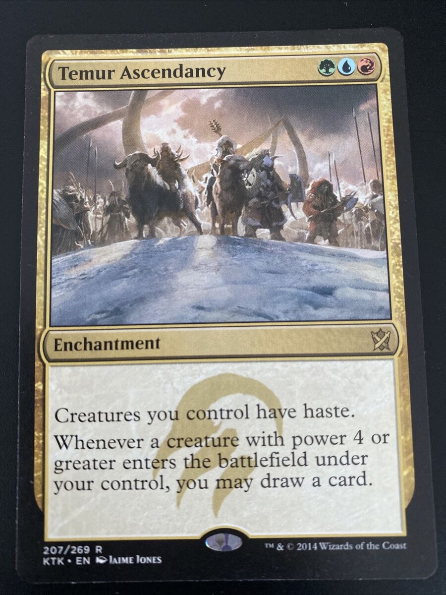 Temur Ascendancy 1x FOIL MTG KTK Khans of Tarkir Rare MINT green blue red Temur Ascendancy 1x FOIL MTG KTK Khans of Tarkir Rare MINT green blue red