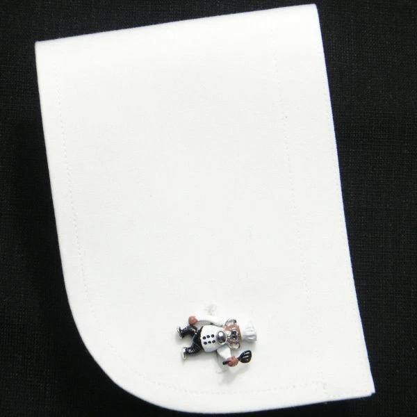 Jan Leslie Gourmet Chef Monkey with moving limbs Cufflinks Silver 925 23mm×19mm - Изображение 4 из 4