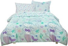 Mermaid Bed in Bag Comforter Pillow Sham  Cover Fitted  Flat Sheet TWIN NEW