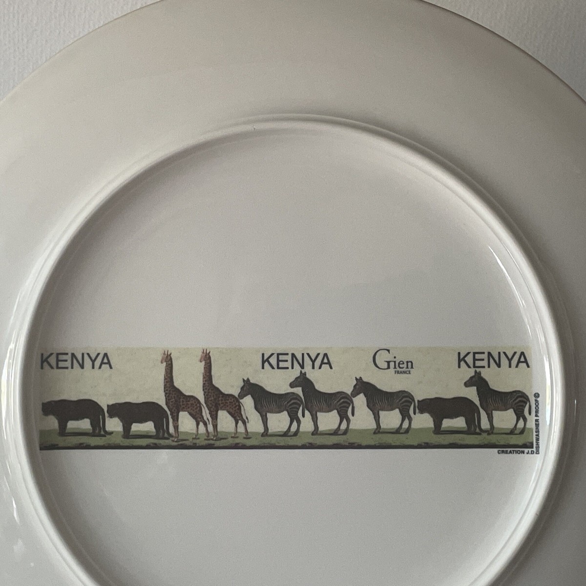 Gien France Kenya African Savannah Lion Cake/ Serving Plate 12 In