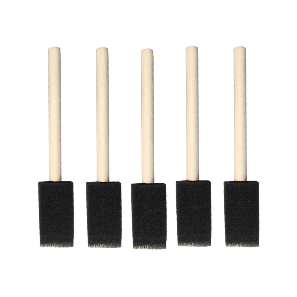 24pcs 1 Inch Sponge Wood Handle Paint Brush Set 10 Pack Lightweight