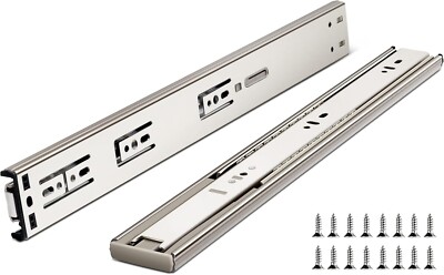 22 Inch Drawer Slides, Plusmart Soft Close Drawer Slide Glides Ball Bearing Full
