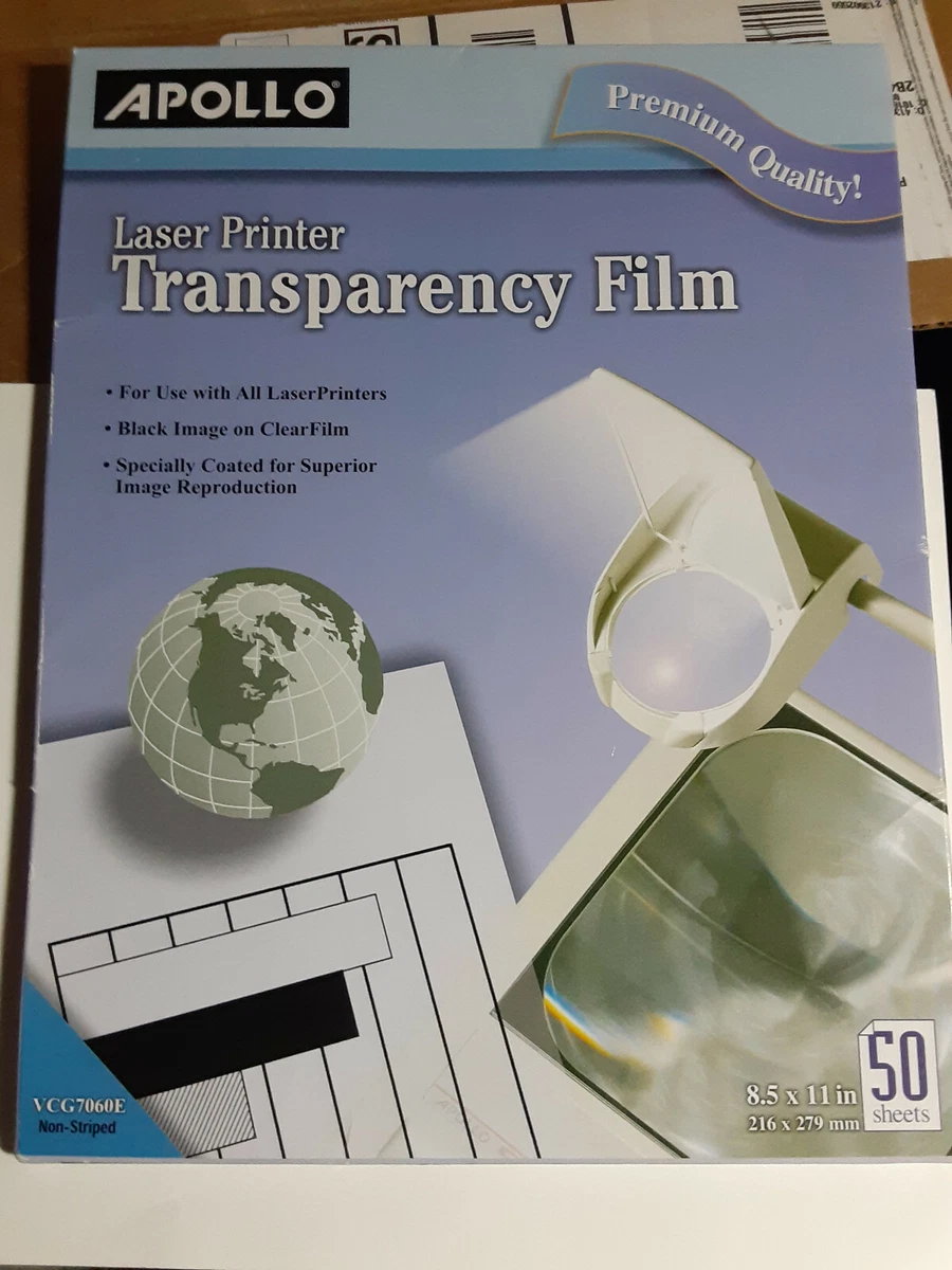 Apollo Laser Printer Transparency Film - 50 / Box - Clear