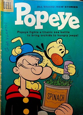 Popeye The Sailor Man 57 Dell Comics 1961 Spinach Salt The Jeep | eBay