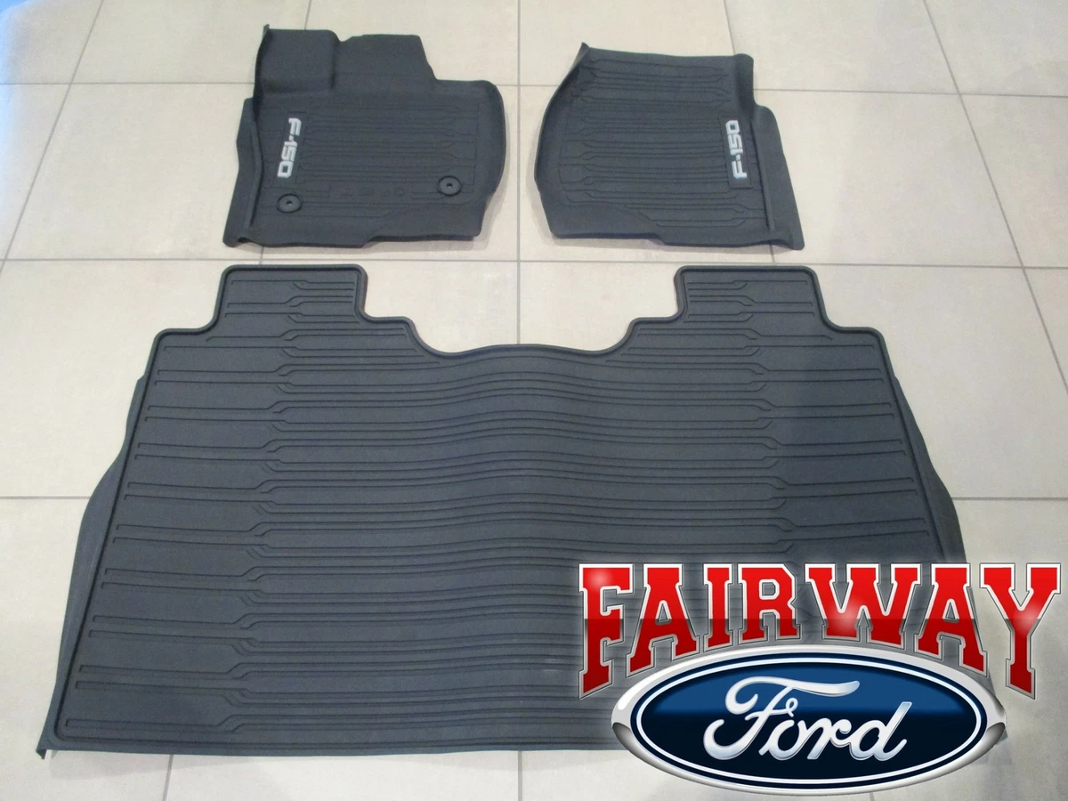 15 thru 20 F 150 OEM Genuine Ford Tray Style Molded Floor Mat Set 3 pc CREW CAB