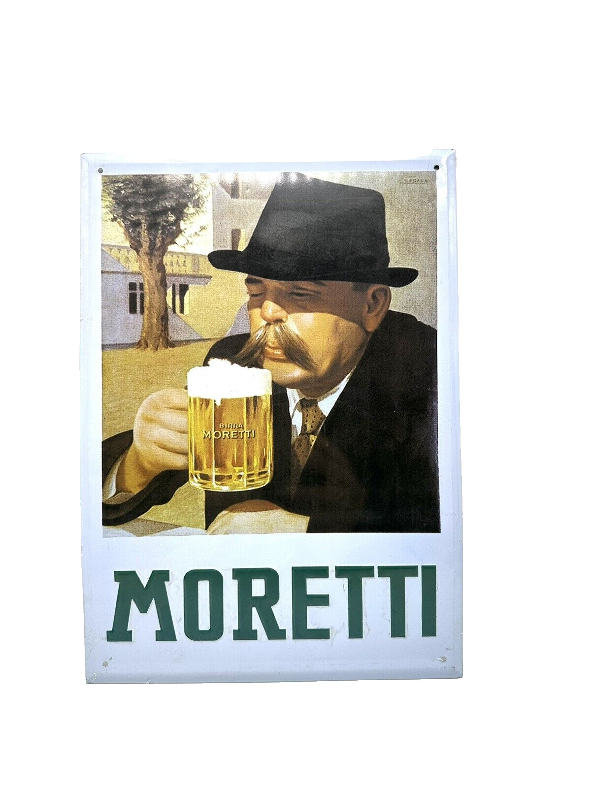 Cerveza Moretti Insignia Publicidad En Lata 34x24cm