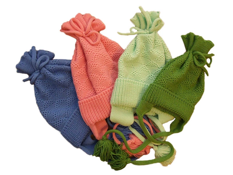 Hat 100% MERINO WOOL baby child children boy girl hand knit knitted winter smart