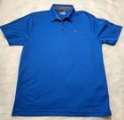 Under Armour Loose Athletic Tech Polo Shirt Men Royal Blue Golf Short Sleeve LG