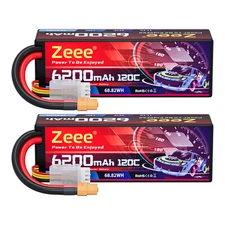 2x Zeee 11.1V 120C 6200mAh 3S Lipo Battery XT60 for 1/8 1/10 RC Car Tank Truck