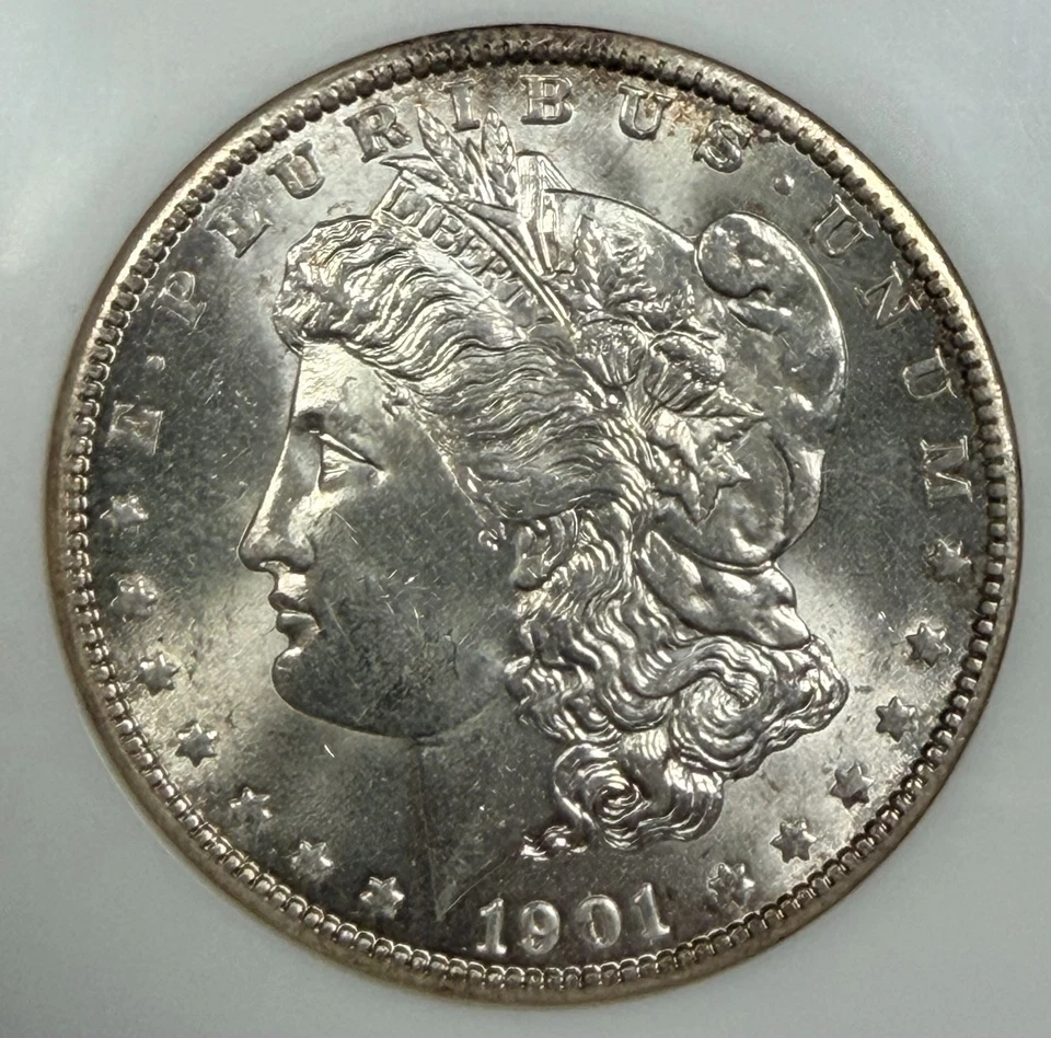 1901-O Morgan Silver Dollar $1 - MS 64 - NGC Old Fatty Gold Embossed Holder - PQ - Image 3 of 3