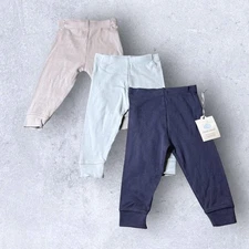 NEW Cloud Island 3-Pack Pants Baby Infant 12M Blue Gray Cotton Blend Leggings