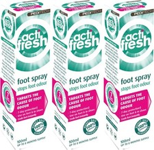 PediTech Acti Fresh Foot Odour Spray - 100ml - Pack of 3