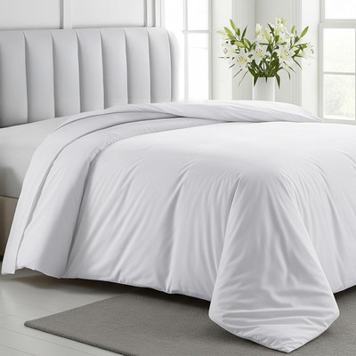 King Size Duvet Cover - 400 Thread Count Cotton, Award-Winning White Sateen