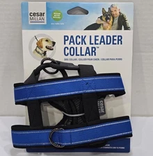 Cesar Millan Pack Leader Dog Collar Blue Black Size Medium MD New