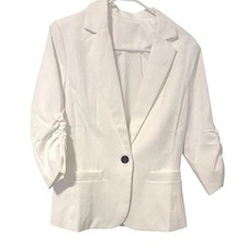Minimalist Closet Essential Officewear Normcare White Women's Blazer SZ S NWOT
