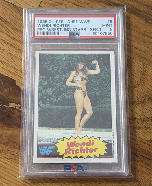 1985 WWF O-Pee-Chee Wendi Richter Rookie Card PSA 9 Mint RC Wrestling OPC #8
