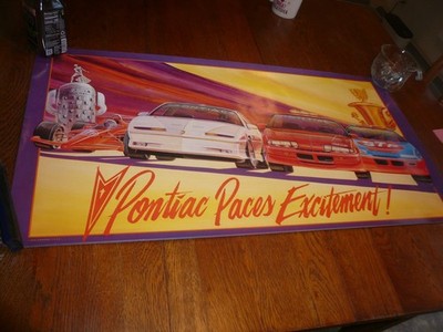 Vintage Pontiac Showroom Poster - ''Pontiac Paces Excitement''