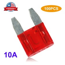 100x 10A Miniature Blade Style Fuse APM/ATM 32V Short Circuit Protection for Car