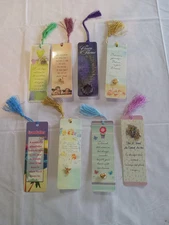 Vtg. 90s Bookmark & Pin combo set of 8, Friends,  Family,  Religious, ...