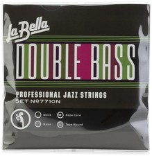 La Bella 7710N Black Nylon Tape Wound Double Bass String Set - 3/4 Size